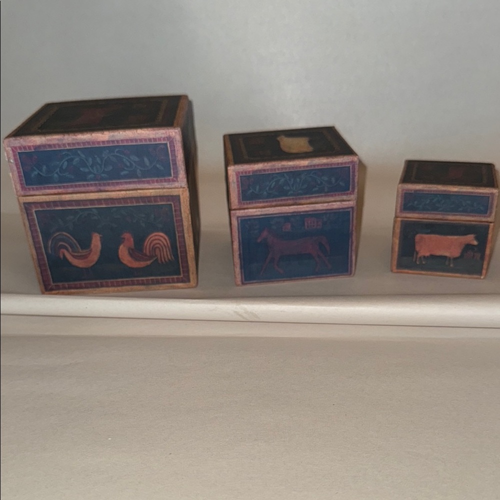 Rustic Farm Animal Decorative Boxes - Picture 4 of 16